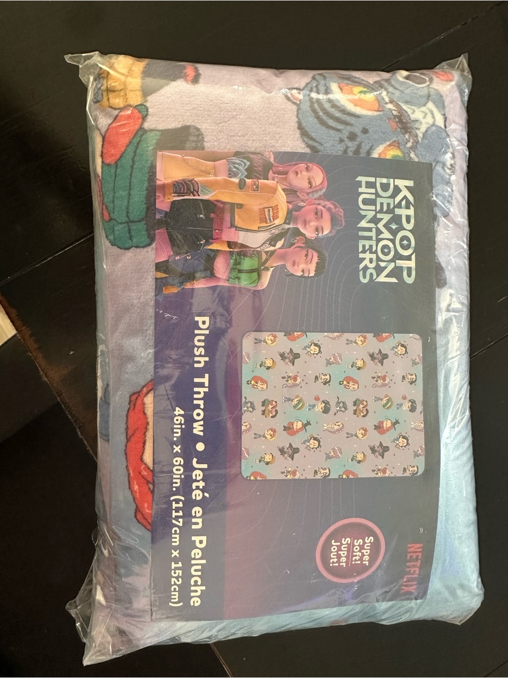 Lush Lavender Plush Throw Blanket with Pastel Character Accents.
